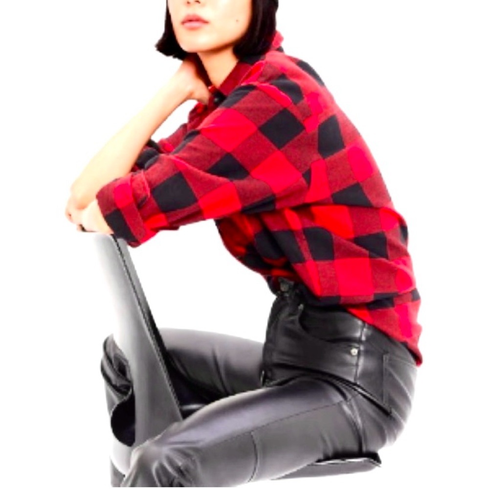 Thread‎ & Supply 100%Rayon Plaid Button Down Shirt ♥️🖤